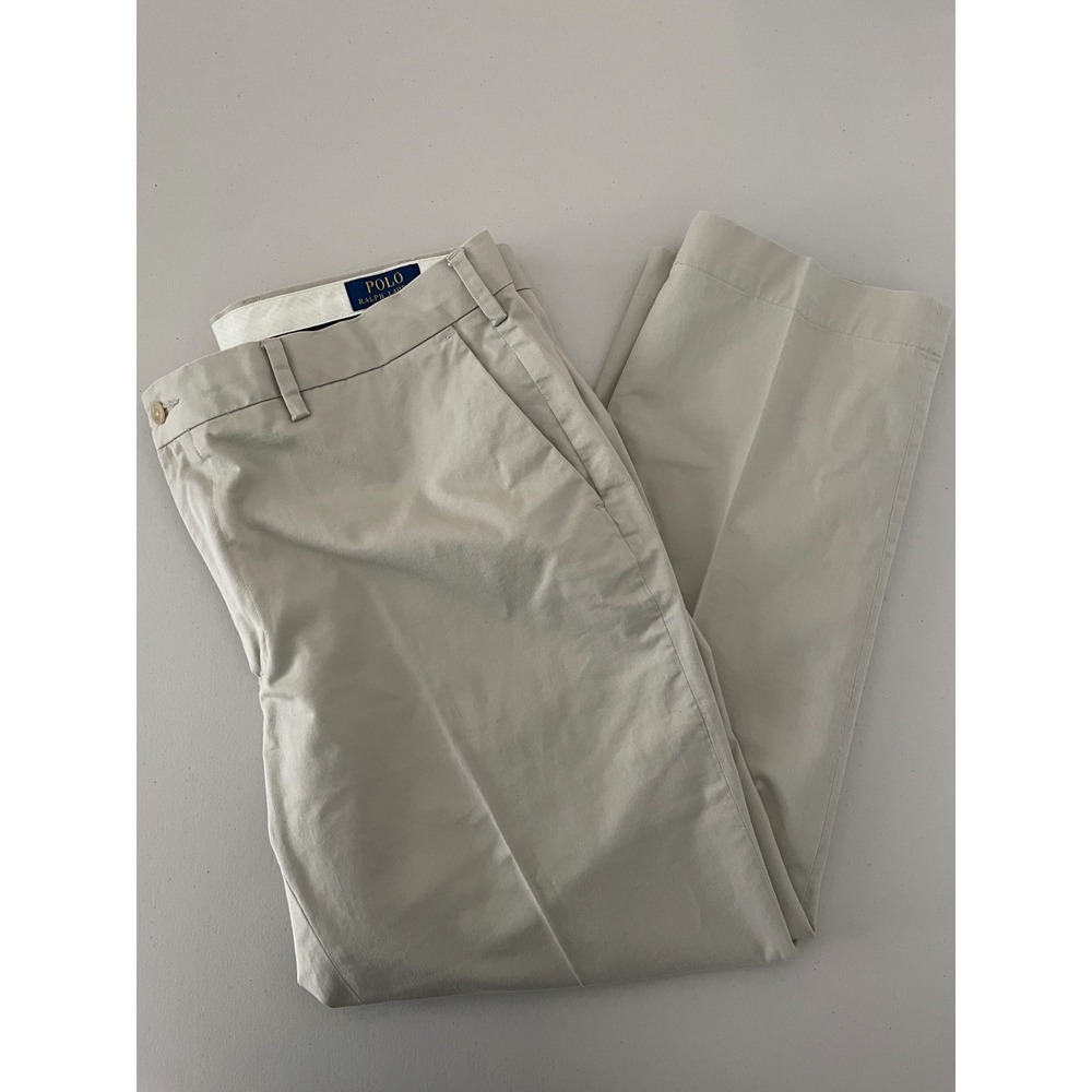 Polo Ralph Lauren Stretch Classic Fit Chino Pants Mens 38 30 Beige‎ Khaki